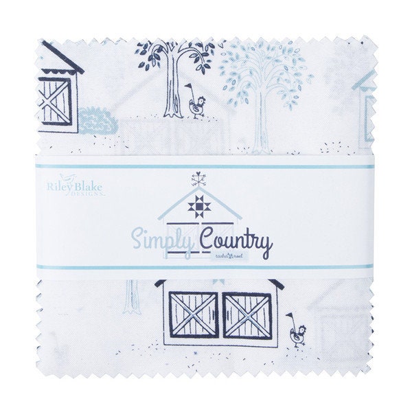 Charm packs fabric Simply Country collection 5 in. X 5 in square pre-cut