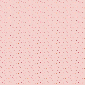 May include: A pink background with a repeating pattern of small, colorful dots. The dots are in shades of red, orange, and pink.