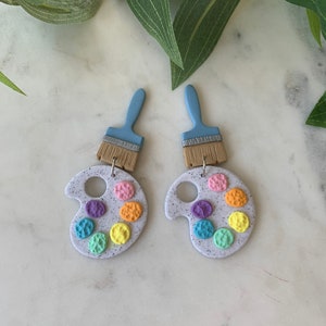 Art Teacher Earrings| Paint palette earrings