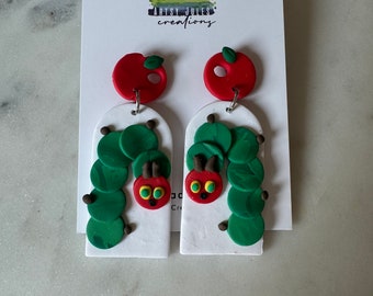 Book earrings| Hungry Caterpillar earrings