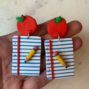 Teacher earrings| notebook earrings
