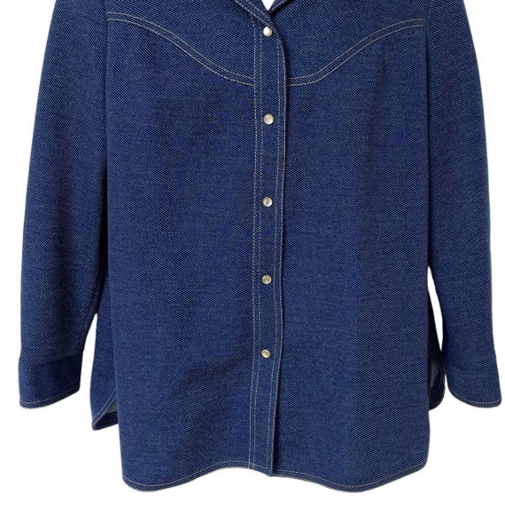Vintage Mr. Alex Shirt Western Blue Chambray Coll… - image 5