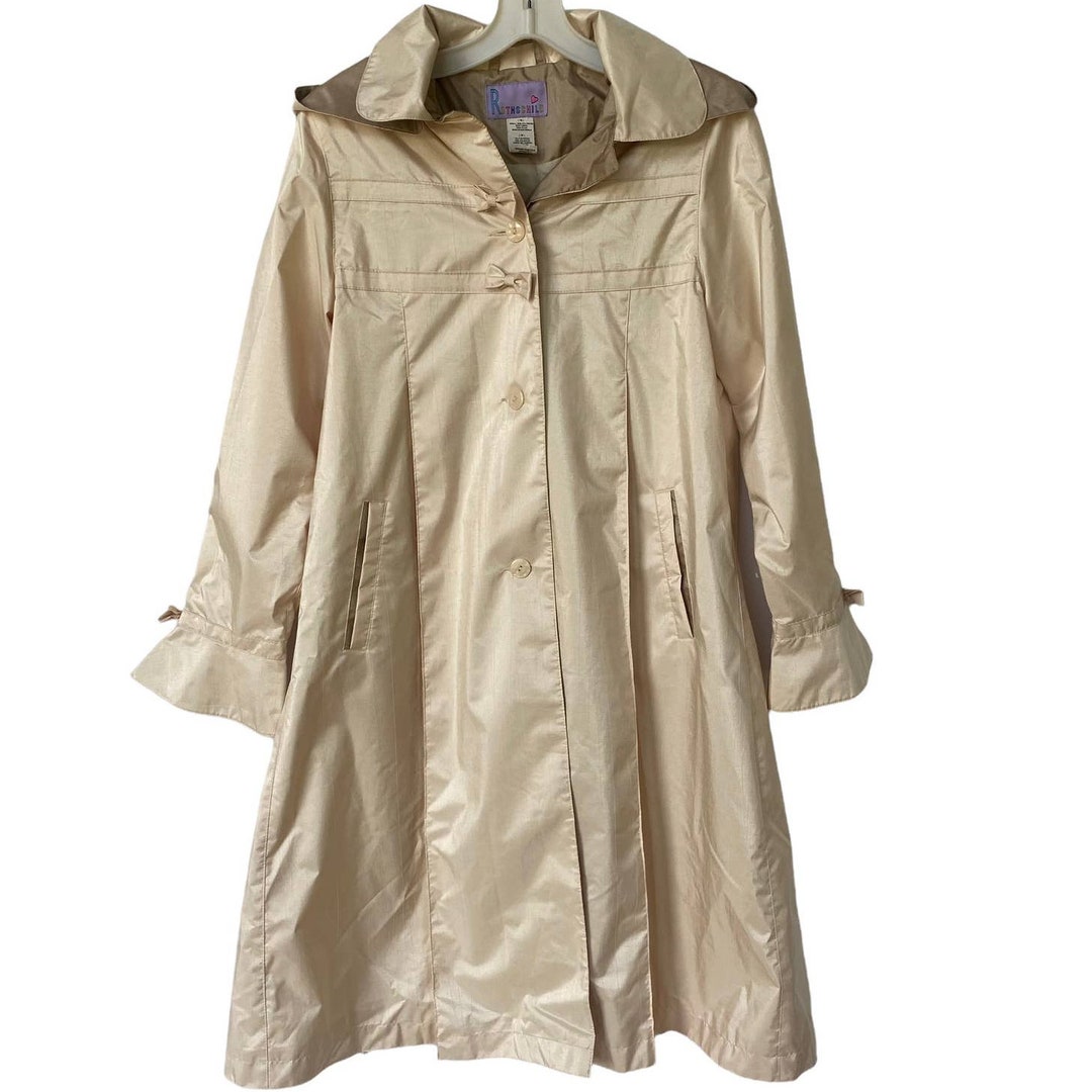 Vintage Rothschild Raincoat Cream Tan Hooded Coat Bows - Etsy