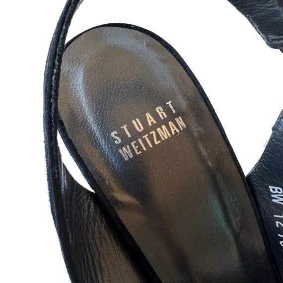 Vintage Stuart Weitzman Heels Black Leather Clear… - image 5
