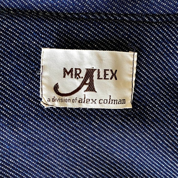 Vintage Mr. Alex Shirt Western Blue Chambray Coll… - image 4
