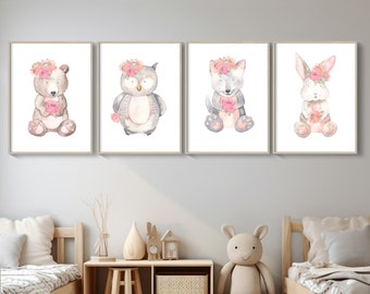 Nursery & Classroom Animals Digital Prints for Download, Safari Nursery Decor, Neutral Jungle Nursery Wall Art, Safari Nursery Prints