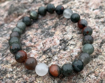 Chakra Bracelet | Bloodstone | Stretch Bracelet | Healing Energy | Manifestation | Balance Protection Gift for Men Women | 8mm Beads