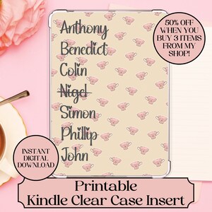 Kindle Hülle Paperwhite, Basic, Oasis Clear Case Insert druckbare Buchliebhaber Geschenk Academia Bücherwurm Accessoires Romanze Buch Freund Merch