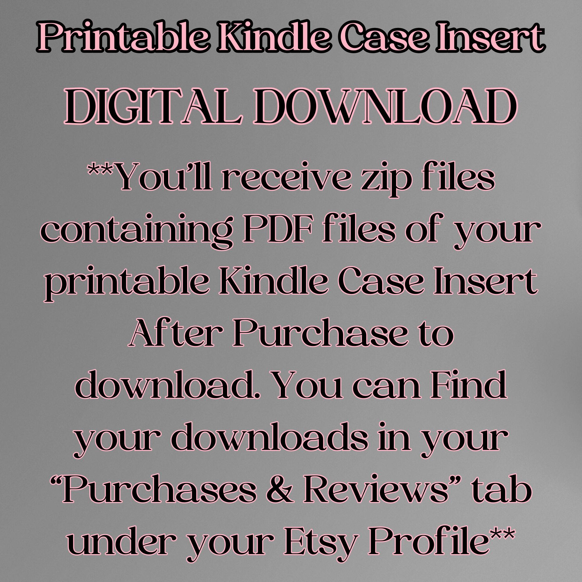 Kindle Case Paperwhite, Basic, Oasis Printable Insert for Ereader Book ...
