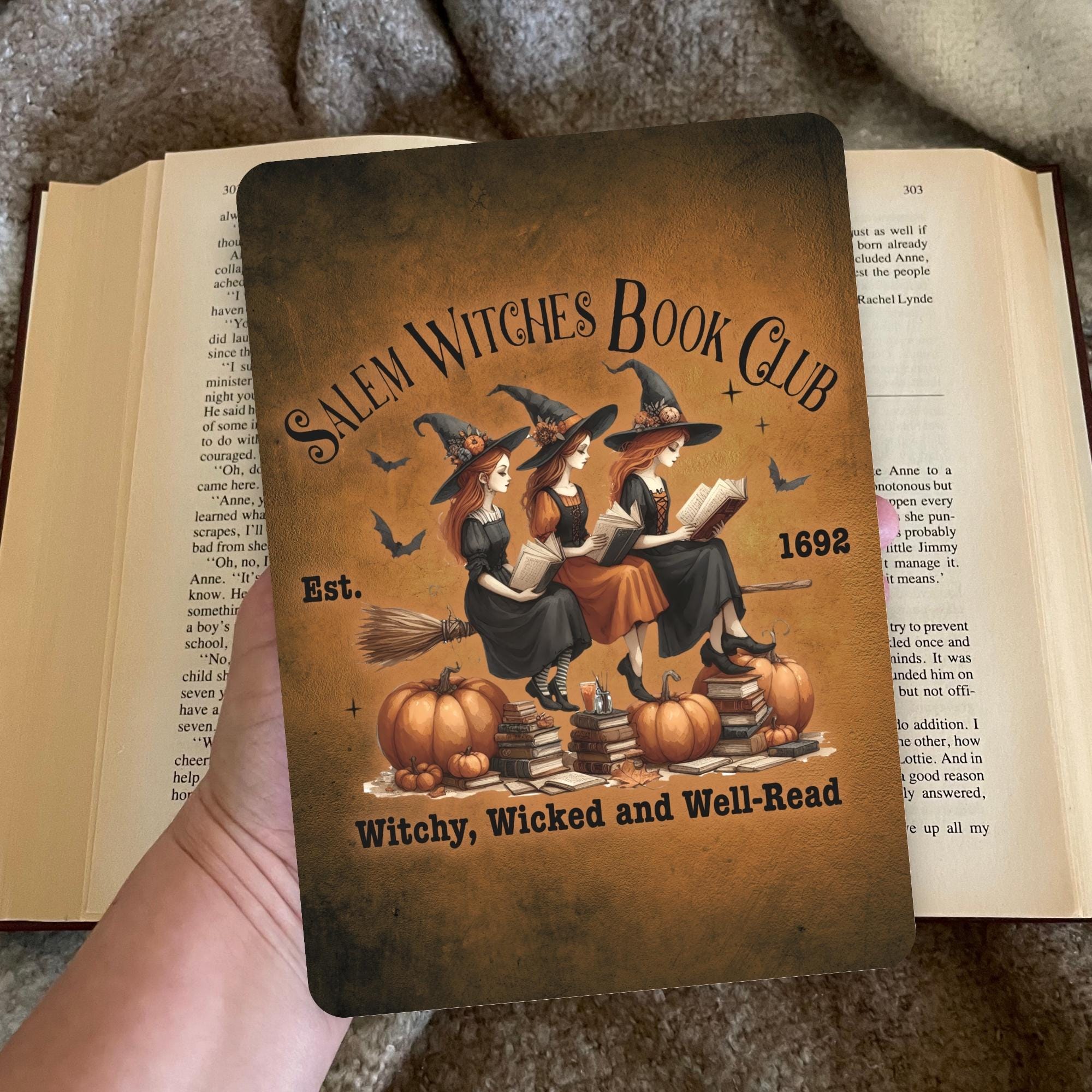 Kindle Insert for Paperwhite 11th, 12th Gen, Kindle Basic Clear Case, Bookish Witchy Fall Halloween Book Lover eReader Accessories PRINTABLE