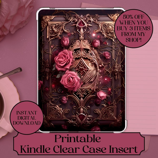 Kindle Hülle Paperwhite, Basic, Oasis Clear Case Insert Printable für eReader Buchliebhaber Geschenk Academia Bookish Merch Accessoires Download PDF