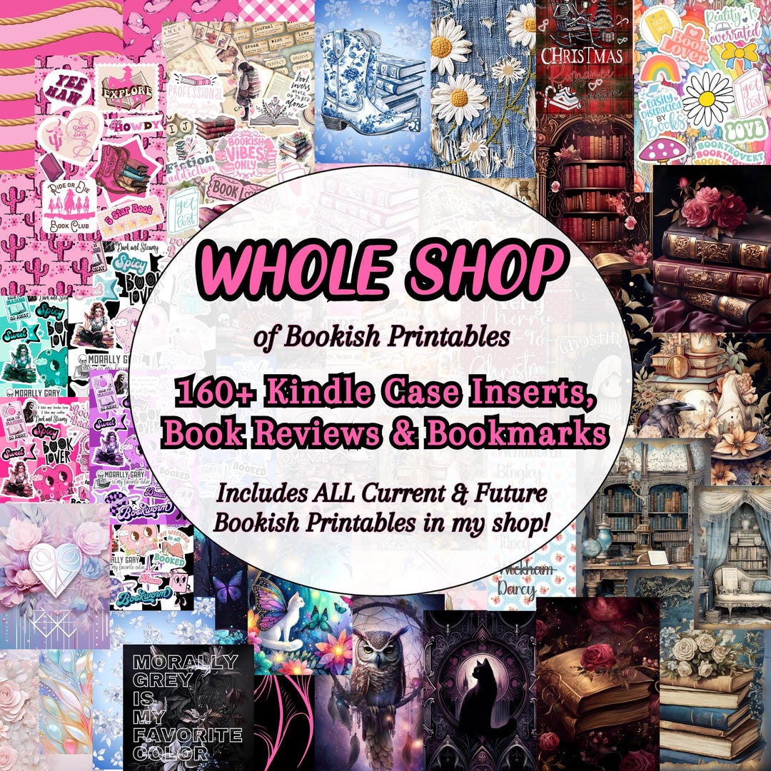 WHOLE SHOP Bundle Kindle Insert Printables for Clear Case Decorating ...