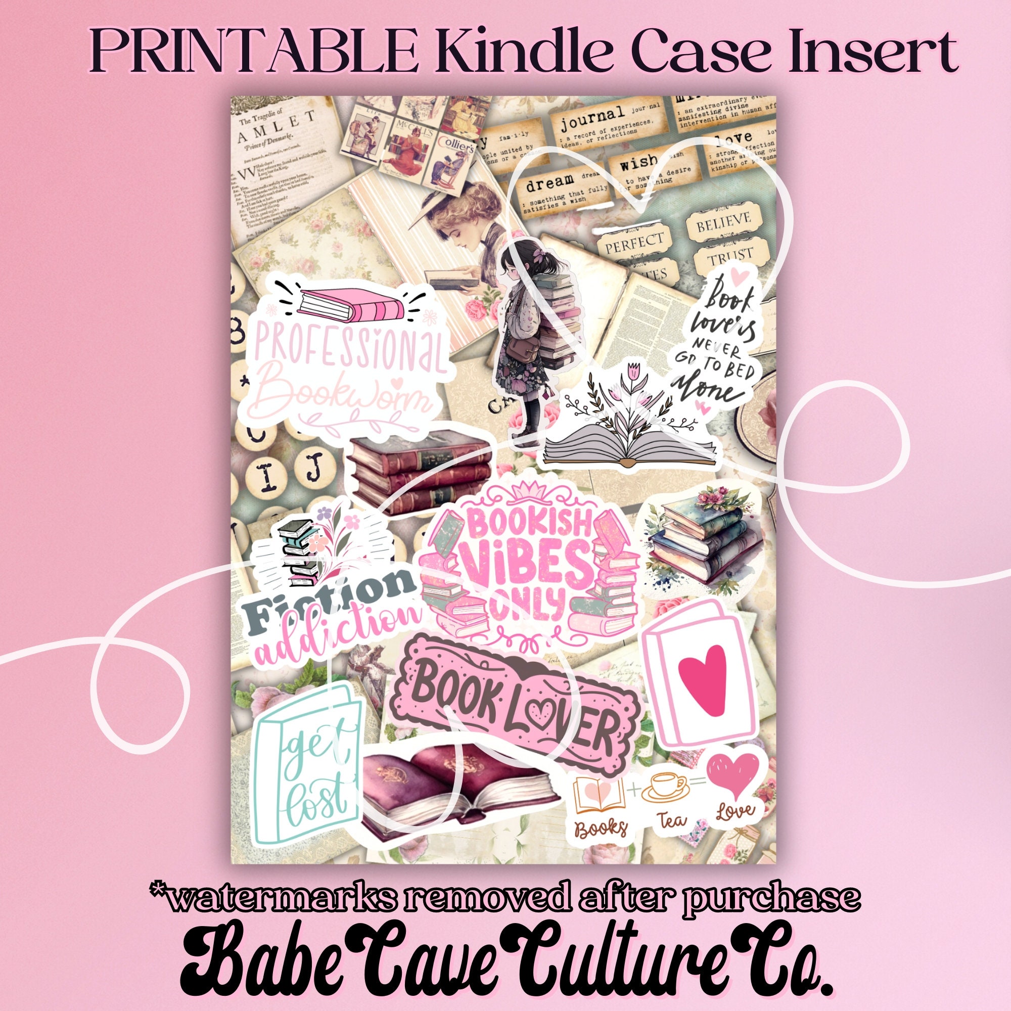 Kindle Case Insert Paperwhite, Basic, Oasis BUNDLE Printable for ...