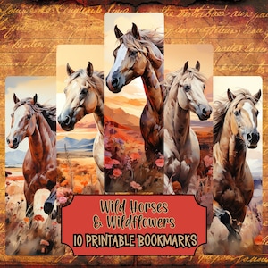 Horse Lover Gift Bookmarks Printable Floral Bookmark Cowgirl Print Cowboy Book Lover Gifts Bookish Country Girl Prints Digital Download JPG