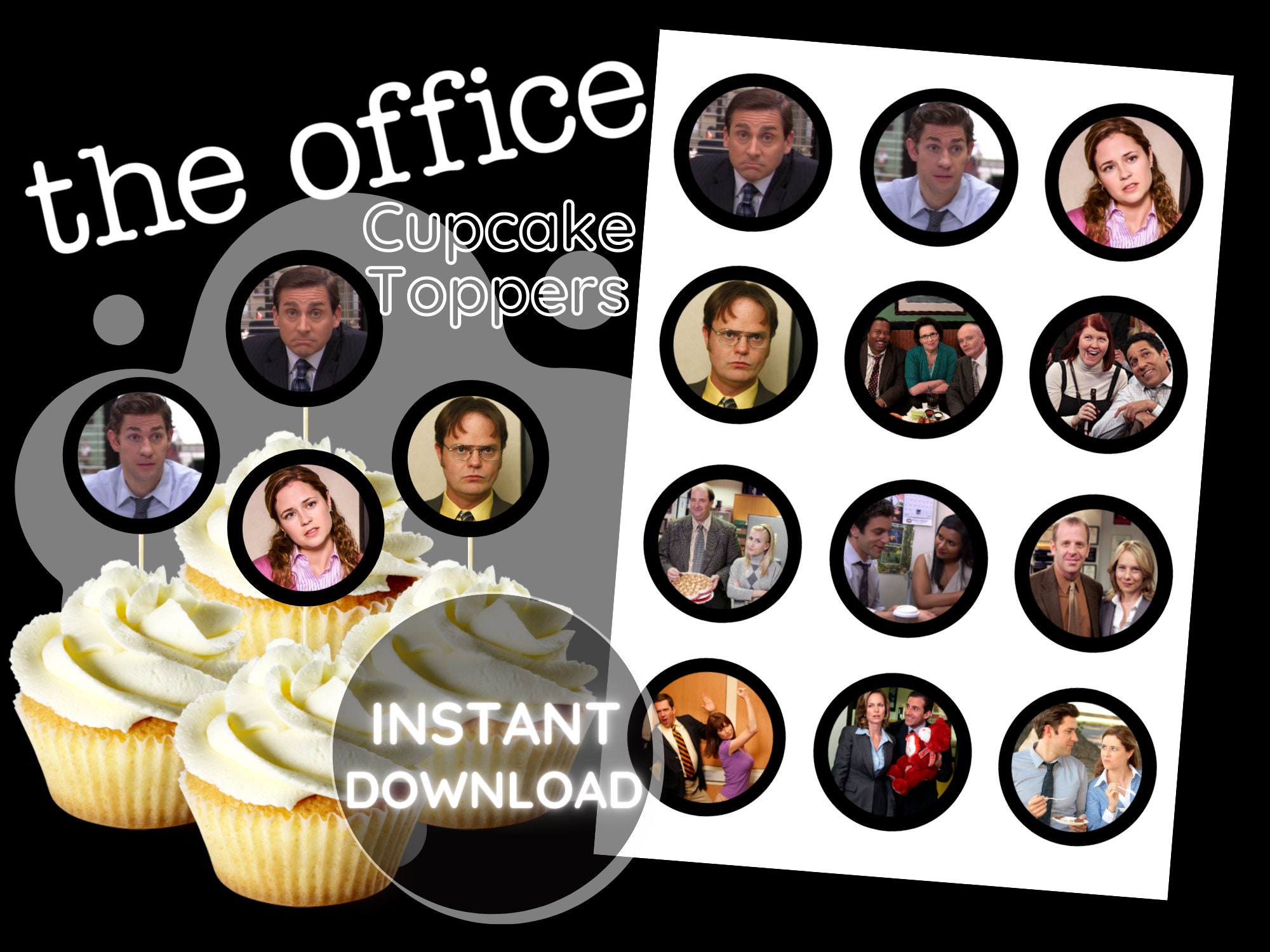 The Office Cupcake Toppers / DIY PRINTABLE PDF Digital | Etsy