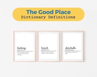 The Good Place Funny Curse Word Art Prints: Dictionary Definitions (5x7, PDF)