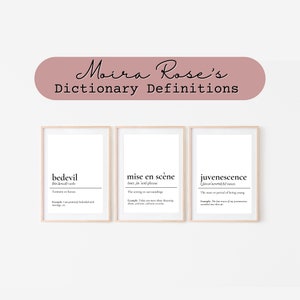 Schitt&#39;s Creek Wall Art | Moira Rose Funny Definitions | Schitt&#39;s Creek Wall Decor | Set of 10 5x7 | Schitt&#39;s Creek Christmas Gift Present