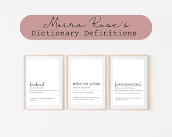 Moira Rose Funny Definitions Art Prints: Schitt's Creek Decor (5x7, PDF)