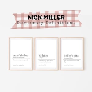 Nick Miller Funny Definition Prints | Nick Miller Quote | New Girl Wall Art 5&quot;x7&quot; Set of 10 PDF Prints | New Girl Nick Miller Funny Print