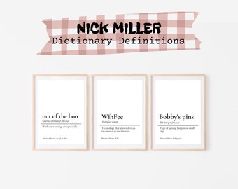 Nick Miller Funny Definition Prints: New Girl Wall Art (5x7 PDF Set)