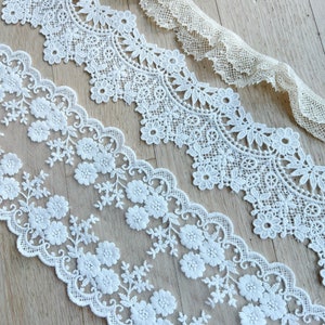 Beautiful lace & stretchy mesh trimmings for accents, hems and veils