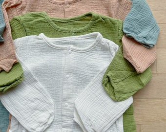Bodys de muselina, manga larga, para bebés y niños pequeños