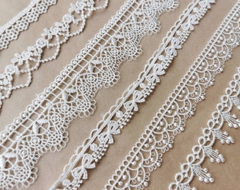 Fine lace & trim, narrow and white