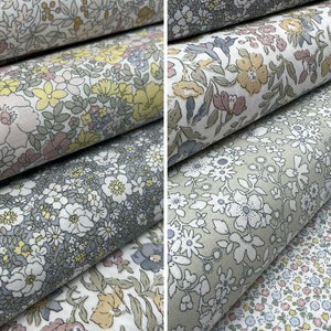 Liberty of London, 100% coton gris pastel et rose, Lasenby Cotton à fleurs Flower Show Pebble image 4