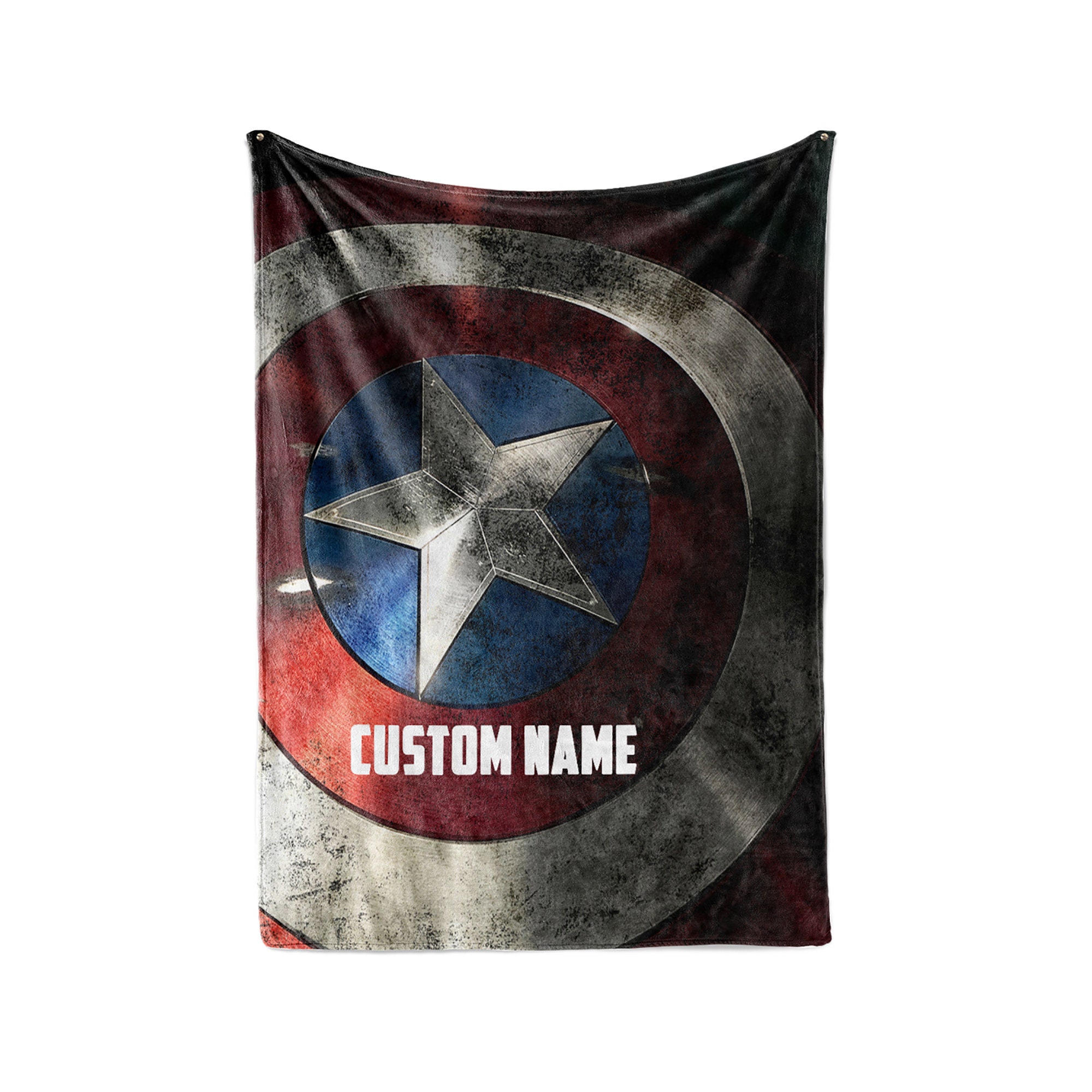 Discover Custom Name Captain America Fleece and Sherpa Blanket