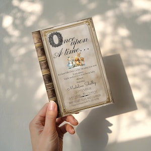 Storybook Baby Shower Invitation Template | Once Upon a Time Fiarytale Theme | Editable 5x7 Digital Download for Girl or Boy Baby Shower