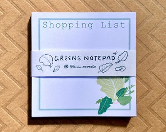 Bloc de notas con lista de compras: bloc de notas hecho a mano con amor, bloc de notas de plantas, bloc de notas de 3" x 3", papelería