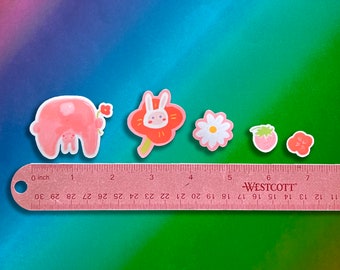 VINYL STICKER- Bunny and Flower Sticker, Cute glossy vinyl sticker, waterproof sticker