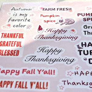 Feuille d'autocollants d'automne, autocollants DIY pour cartes de Thanksgiving, étiquettes de Thanksgiving pour le courrier, enveloppe, cadeau, ambiance d'automne, étiquettes cadeaux