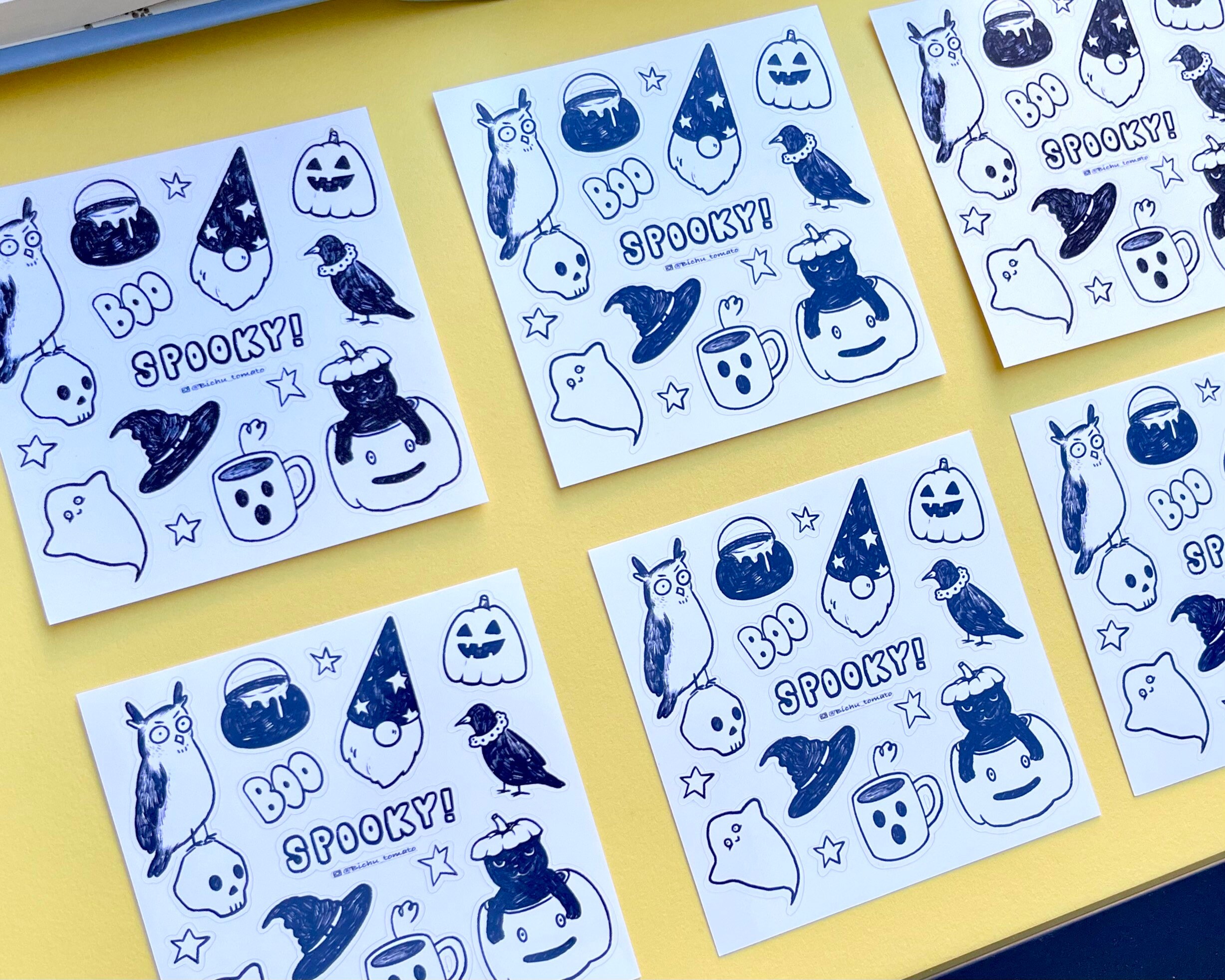 Spooky Halloween Stickers, Cute Planner Stickers, Black Cat Sticker ...