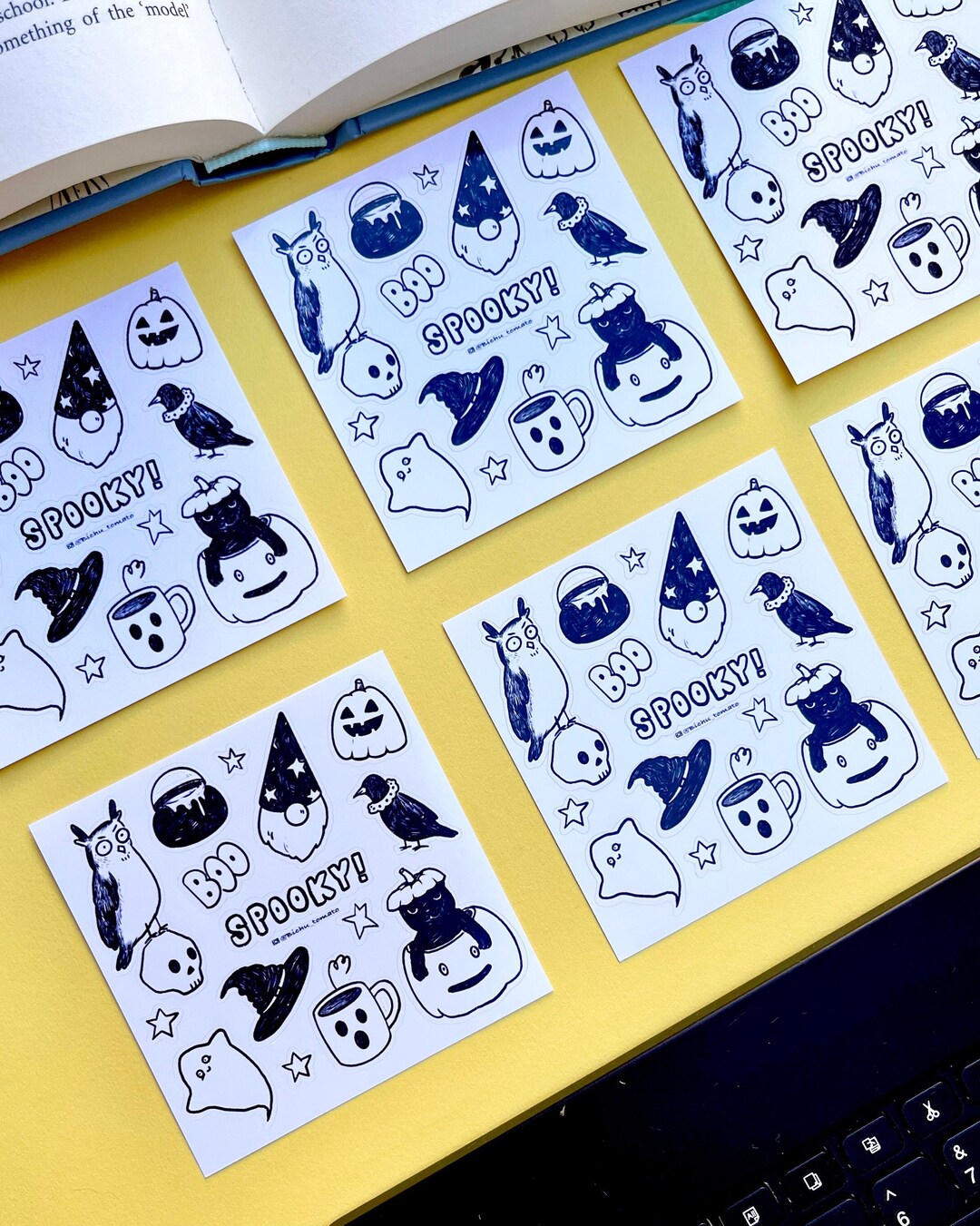 Spooky Halloween Stickers, Cute Planner Stickers, Black Cat Sticker ...