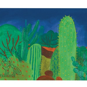 ART NUMÉRIQUE - Impression du jardin botanique du désert, carte de remerciement, art mural