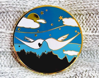 Love Birds in a Night Sky Hard Enamel Pin