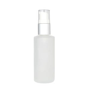 Frosted Glass Bottle with Matte Silver Pump: Face Oil Serum Container, 18/415, 2oz/60ml