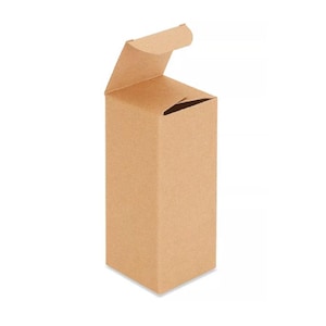 Reverse Tuck Folding Carton, Kraft Fiberboard Box, 2"x2"x5" (Pack of 50)