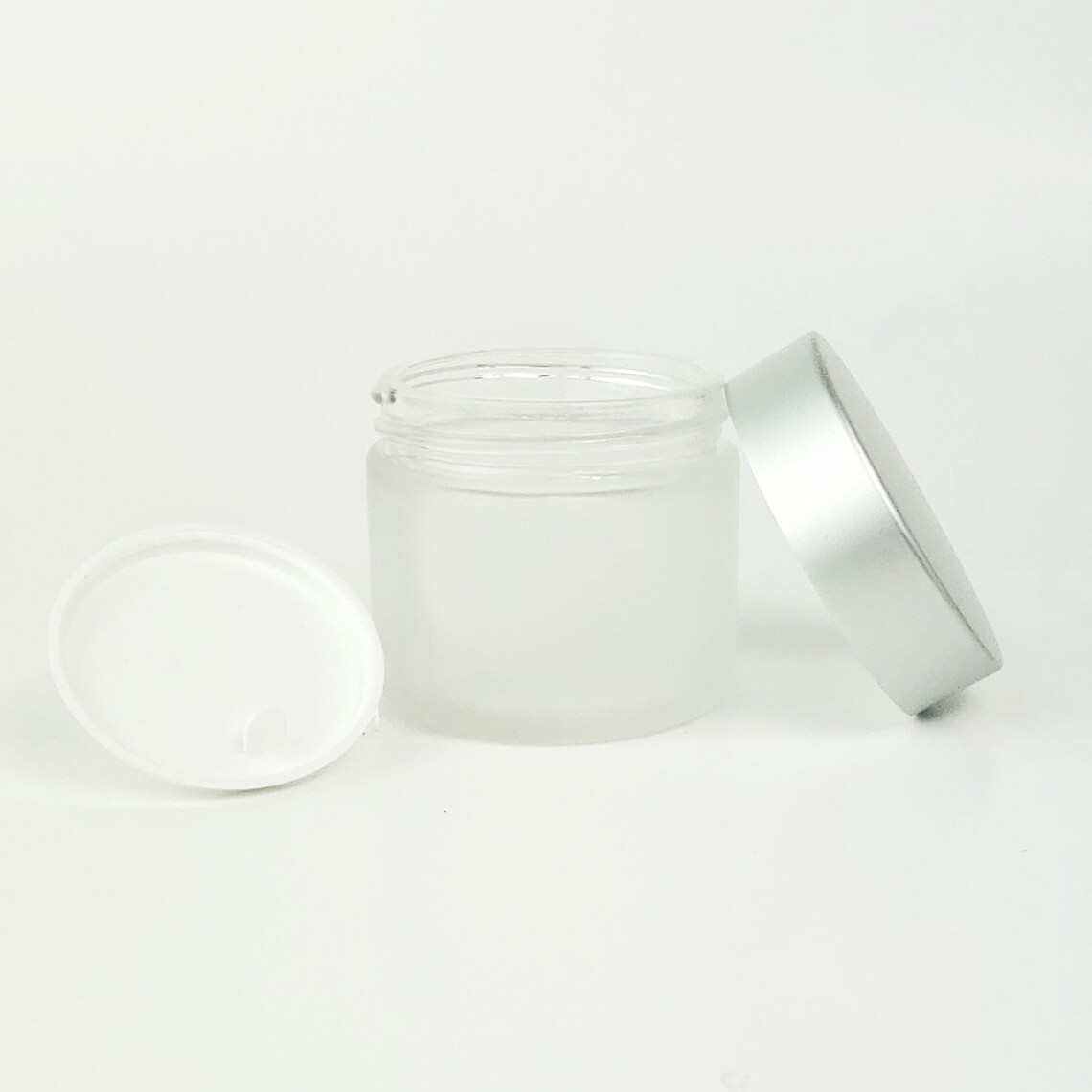 Frosted Glass Jar with Lid 2 oz Cosmetic Containers with Etsy