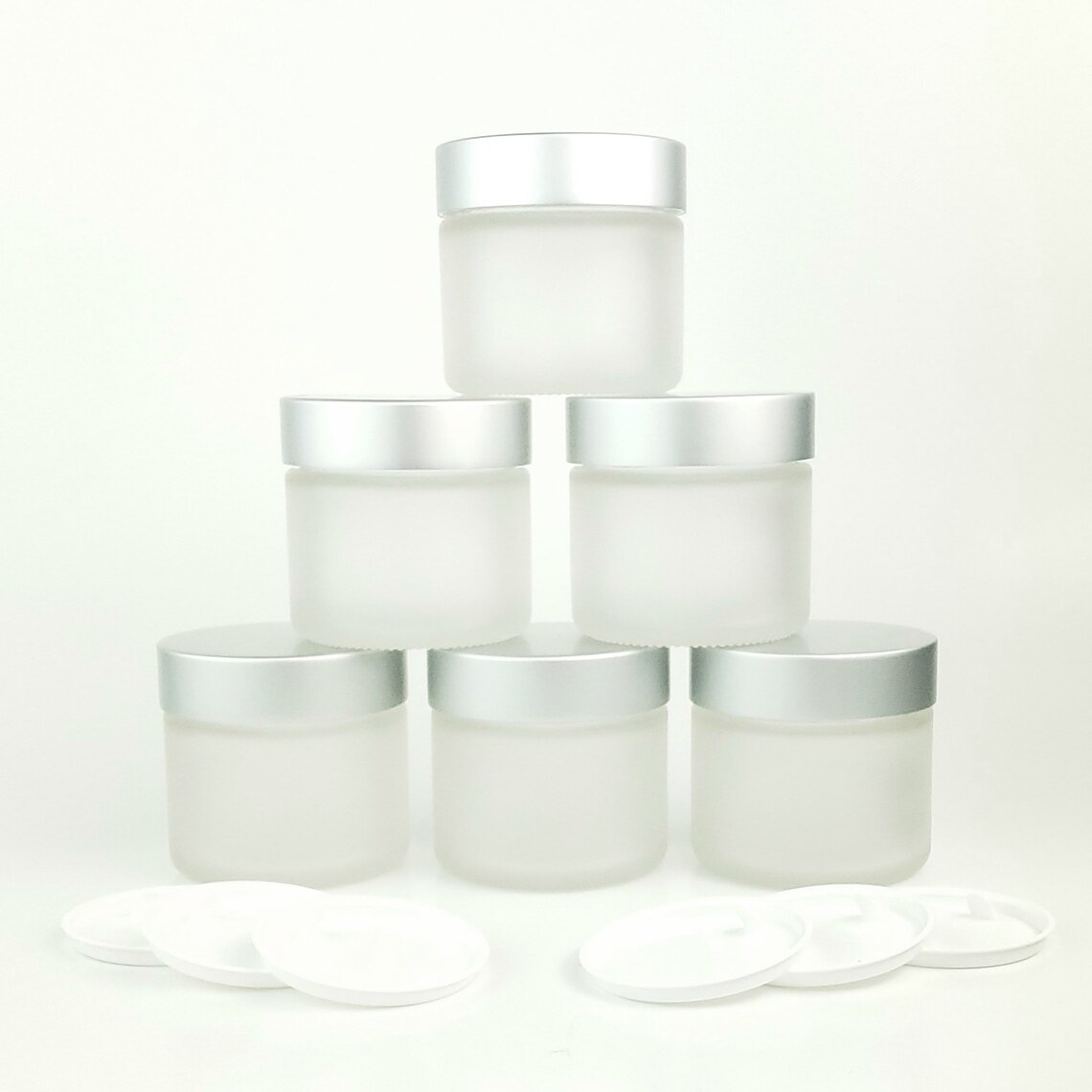 Frosted Glass Jar with Lid 2 oz Cosmetic Containers with Etsy