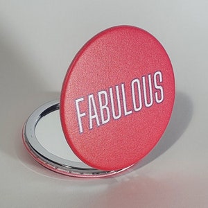 FABULOUS Compact Mirror, Personal Mirror, Pocket Mirror, Wedding Gift, Make Up Mirror, Handbag Mirror
