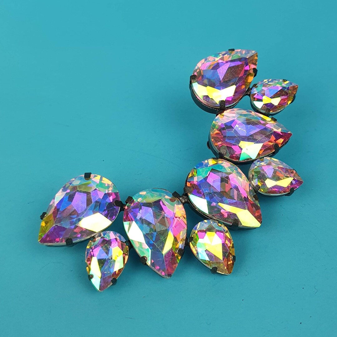 Handmade Premium Cut Crystal Clip on Earcuff. Perfect for Etsy