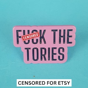 FUCK THE TORIES Insignia de pasador de esmalte, brocha de esmalte, pasador de esmalte