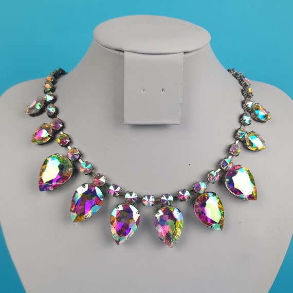 Handmade Premium Cut Crystal Necklace. Perfect for Events, Performers, Weddings, Drag, Burlesque, Carnival. Costume Jewellery Made in the UK