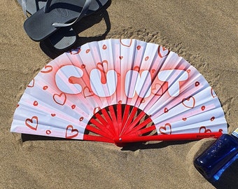 CUNT Giant Bamboo Clack Fan, Including a Draw String Bag. Festivals Fan, Events Fan, Pride Fan, Performance Fan, Drag Fan