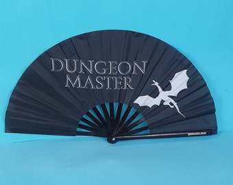 Dungeon Master gigantische Bamboo Clack-ventilator, inclusief een tasje met trekkoord. Festivalfan, Pride-fan, performance-fan, drag-fan