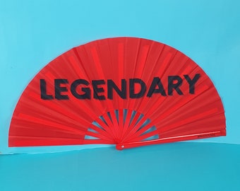 LEGENDARY Giant Bamboo Clack Fan, Including a Draw String Bag. Festivals Fan, Events Fan, Pride Fan, Performance Fan, Drag Fan
