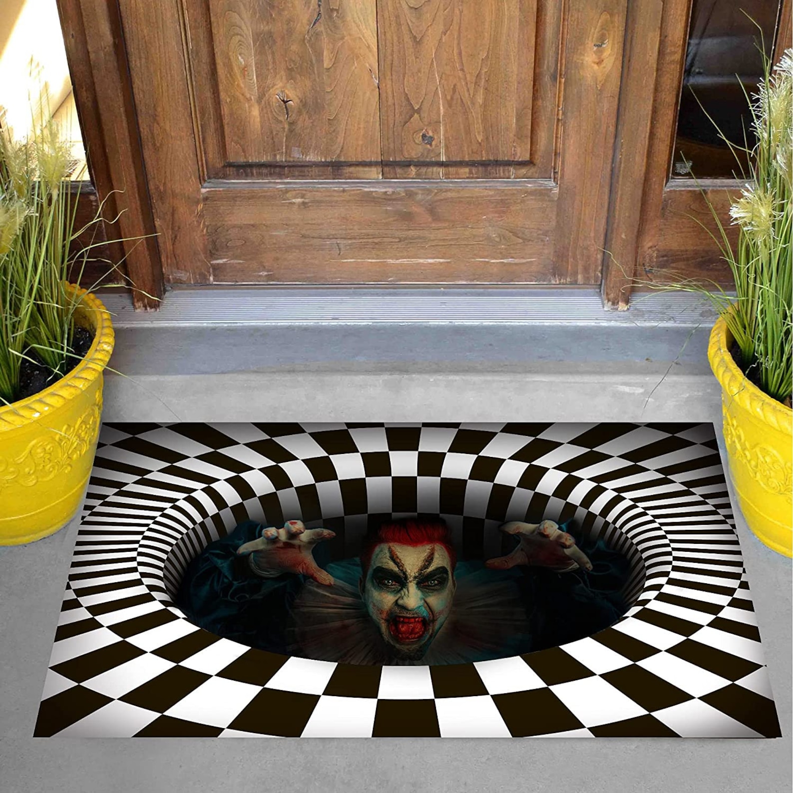 Halloween 3D Vortex Illusion Scary Clown Doormat 30 Inches by Etsy UK