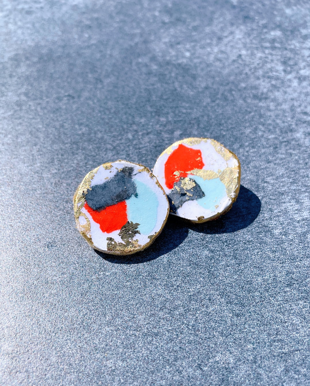 Handmade Recycled Paper Earrings Vegan and Unique Circle Etsy